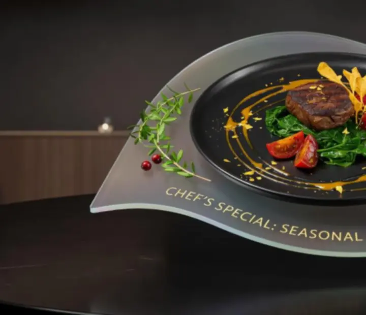 Chef's recommendation dish artfully plated with colourful garnishes